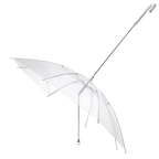 Clear umbrella with leash in a long handle 