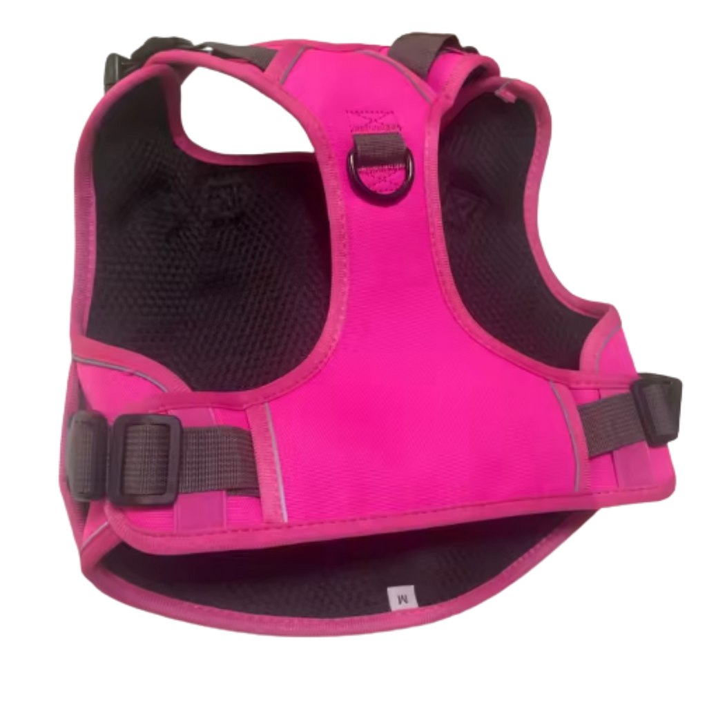 Pink dog harness chest side